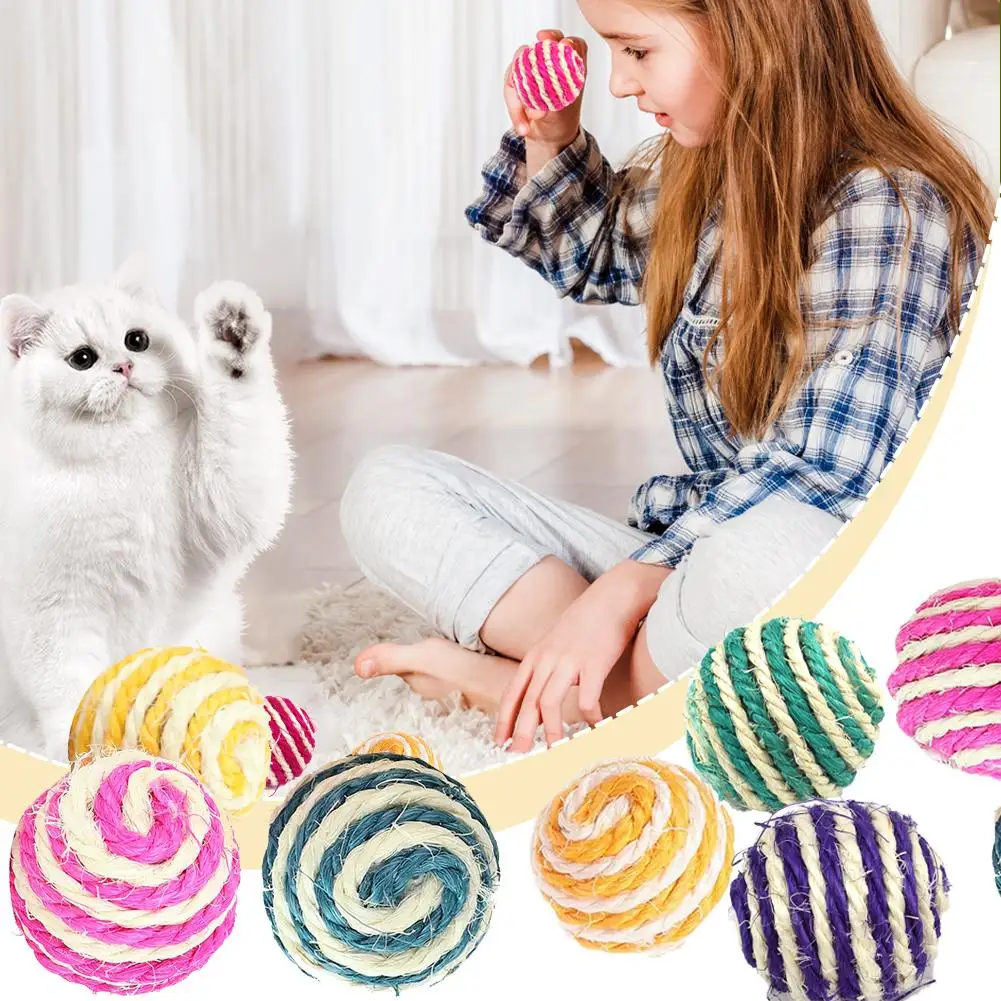 1Pc Ball Interactive Pet Toys For Cats Kitten Dog Training Playing Chewing Cats Toys Christmas Gift (Random Color) O3E4