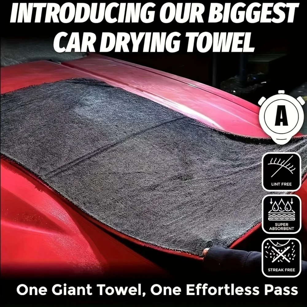 400GSM Ultra Absorbent Car Towel Microfiber Drying Towel - Ultra Absorbent Thickened Technology with Twist Ring Design