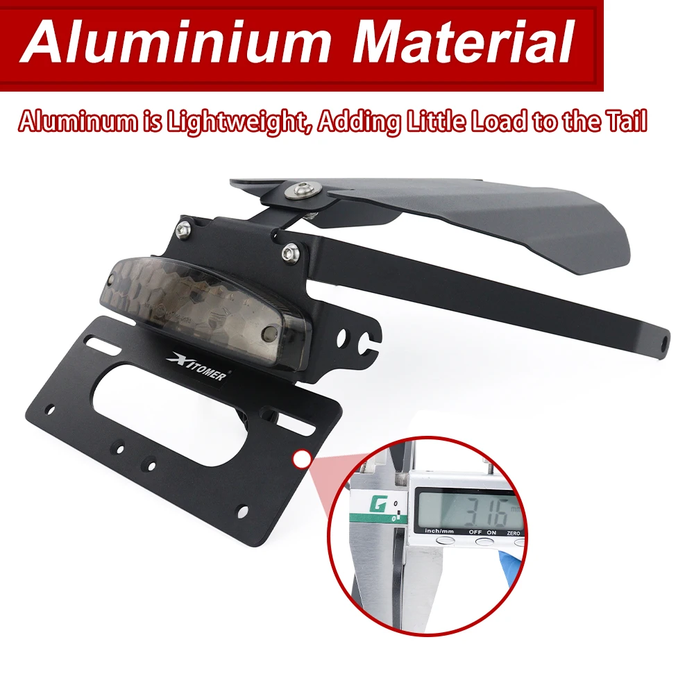 Motorcycle Rear Tail Tidy Fender Eliminator License Plate Holder W/ LED Light Street 750 2015 2016 2017 2018 For Harley Davidson view 2