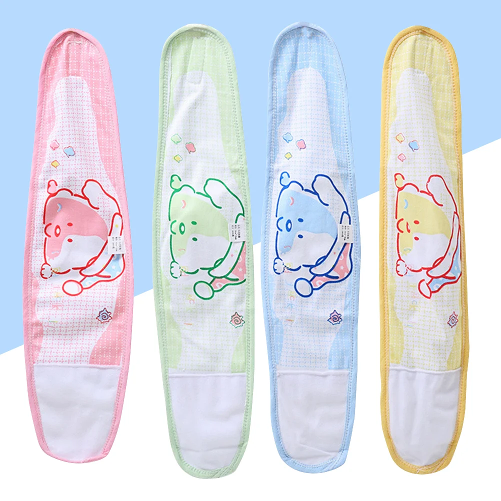 4pcs Infant Umbilical Cord Cotton Belly Band Umbilical Hernia Belt Navel Protection Belt for Infant Newborn