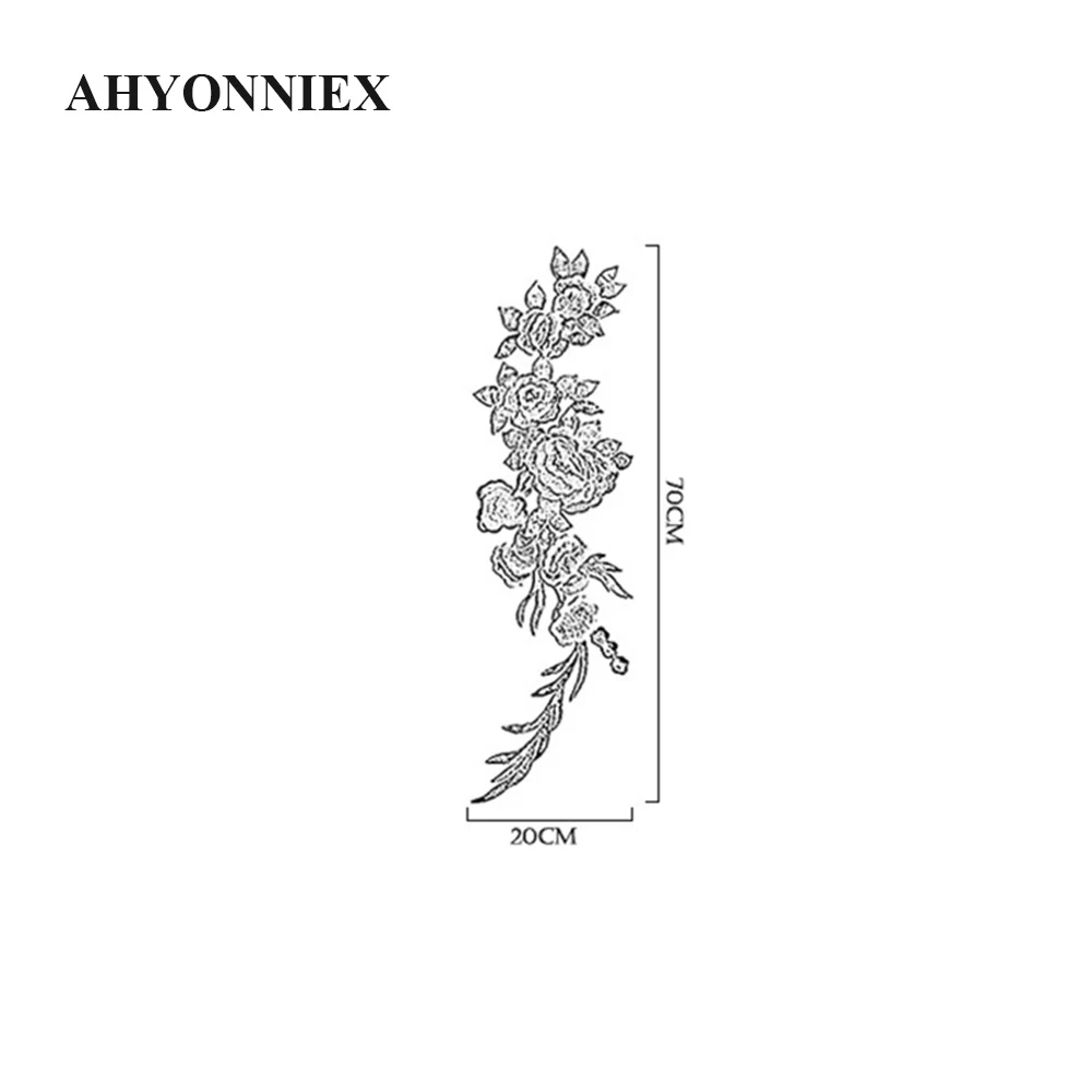 AHYONNIEX Brand High Quality China Style Big computerized embroidery hand stitching type Flower Patches for Clothing DIY