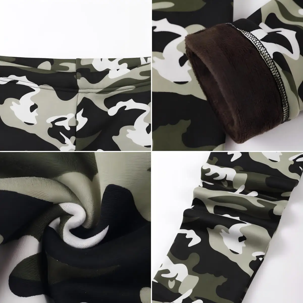 Conjuntos de 2 uds. De mallas gruesas de camuflaje para otoño, pantalones de chándal de Color sólido, ropa que combina con todo para mujer, pantalones para correr de lana Y2K para mujer