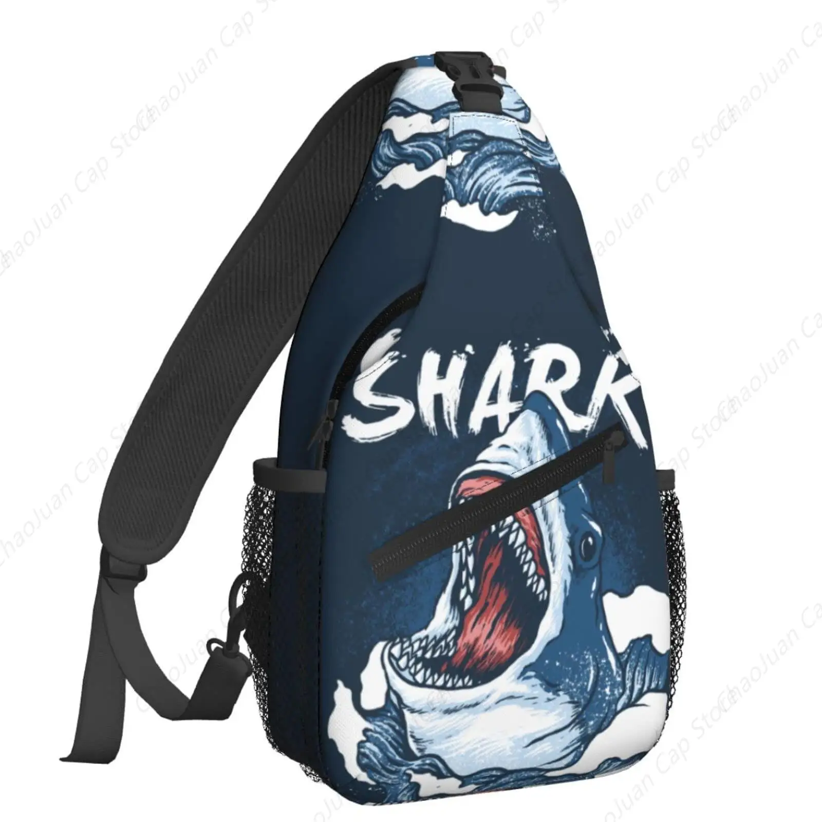 

Синие сумки через плечо Shark для женщин, модный рюкзак на слинге, мужская нагрудная сумка, тренажерный зал, велоспорт, путешествия, пеший туризм, рюкзаки