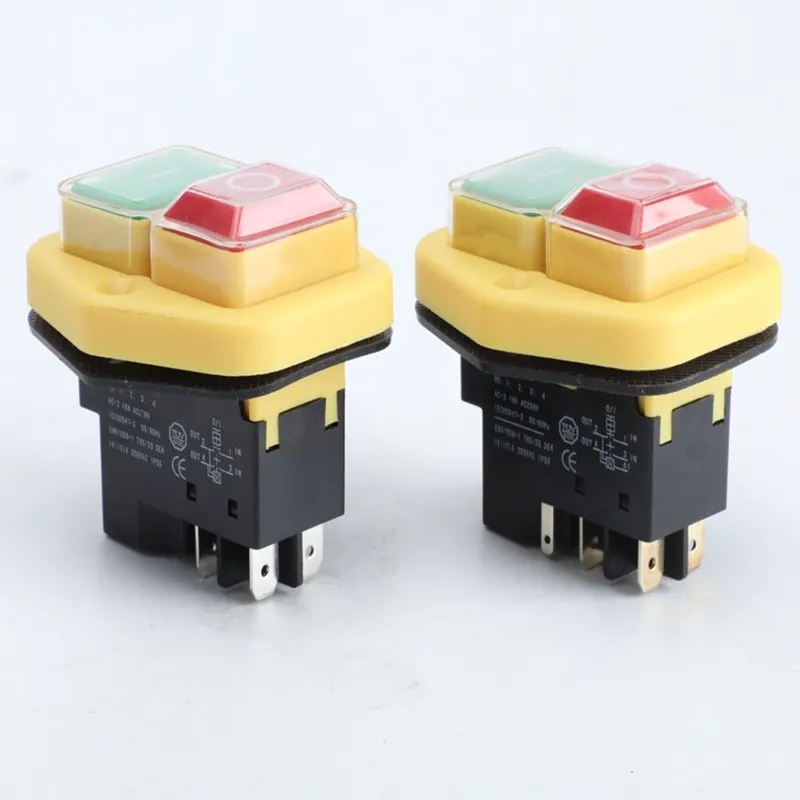 1PC Electromagnetic switch start switch waterproof power tool switch 16A250V4Pins/5Pins Can Replace KJD17B