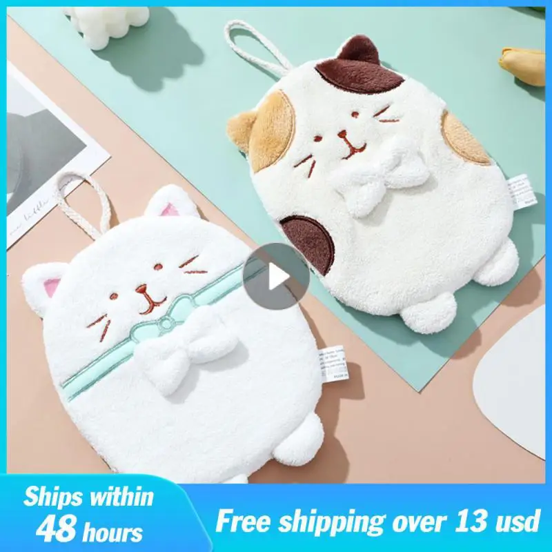 

Bow Tie Towel Thickening Elegant Design Cute Kitten Hangable Soft Towel Fabric Is Soft And Skin Friendly Towel Set Towel