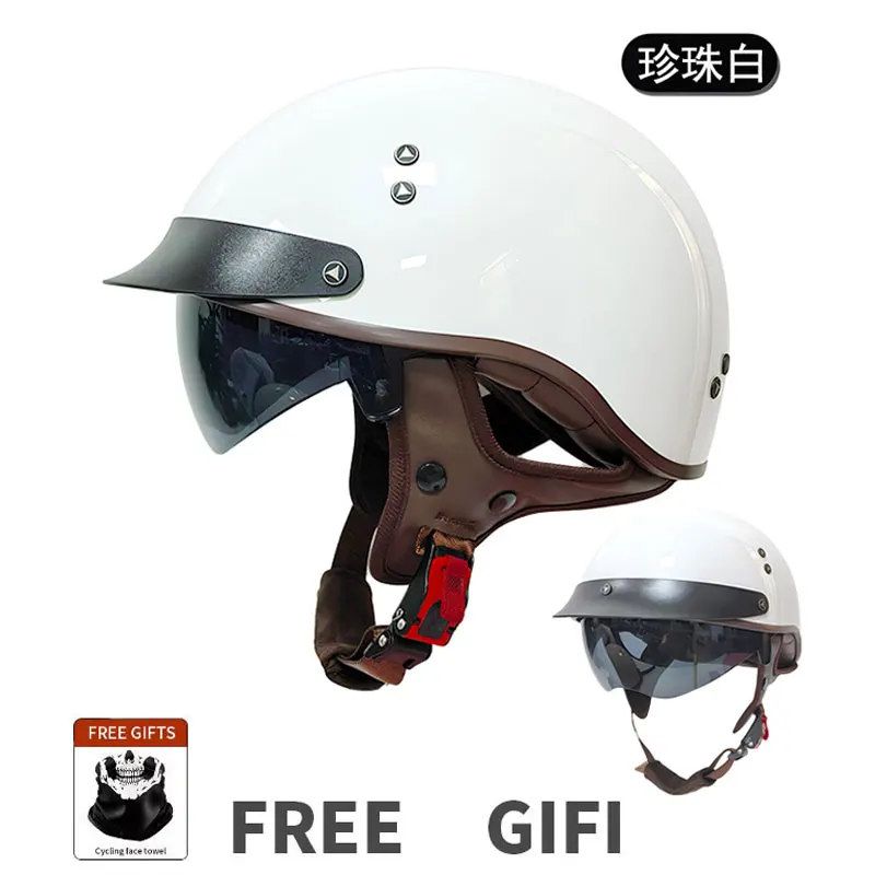 Classic retro motorcycle helmet men and women with goggles half helmet electric bicycle helmet mountain bike helmet.