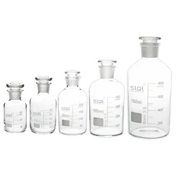 Flcopropriété de réactif à col petit, verre au silicium bore élevé, d'extraction de réactif de laboratoire, roman, haute qualité, 60ml -1000ml