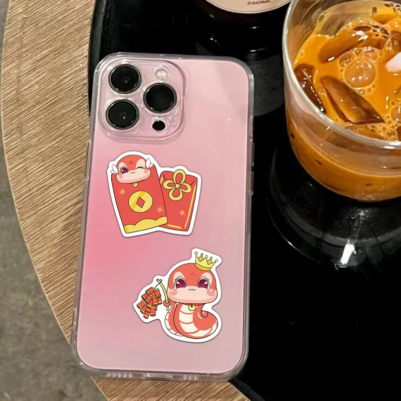 10/30/50Pcs New Year of the Snake Sticker Festival Chinese Spring Festival Hand Account Material Case Notebook Waterproof