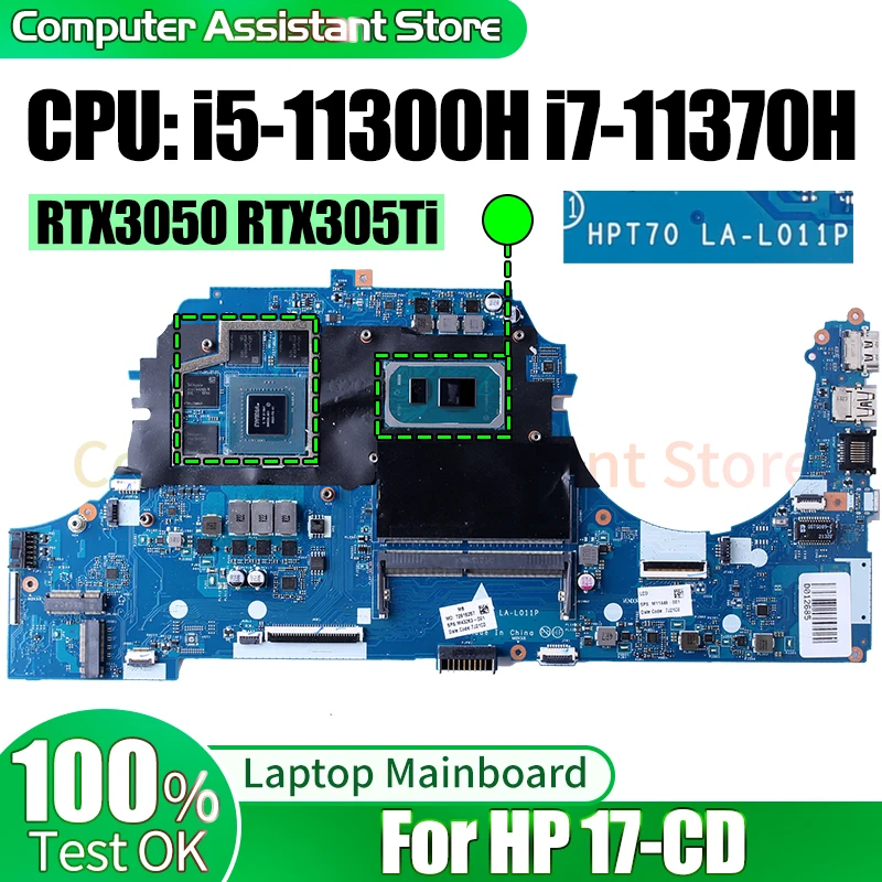 

For HP 17-CD Laptop Mainboard LA-L011P M53288-601 M43267-601 i5-11300H i7-11370H RTX3050 RTX305Ti Notebook Motherboard