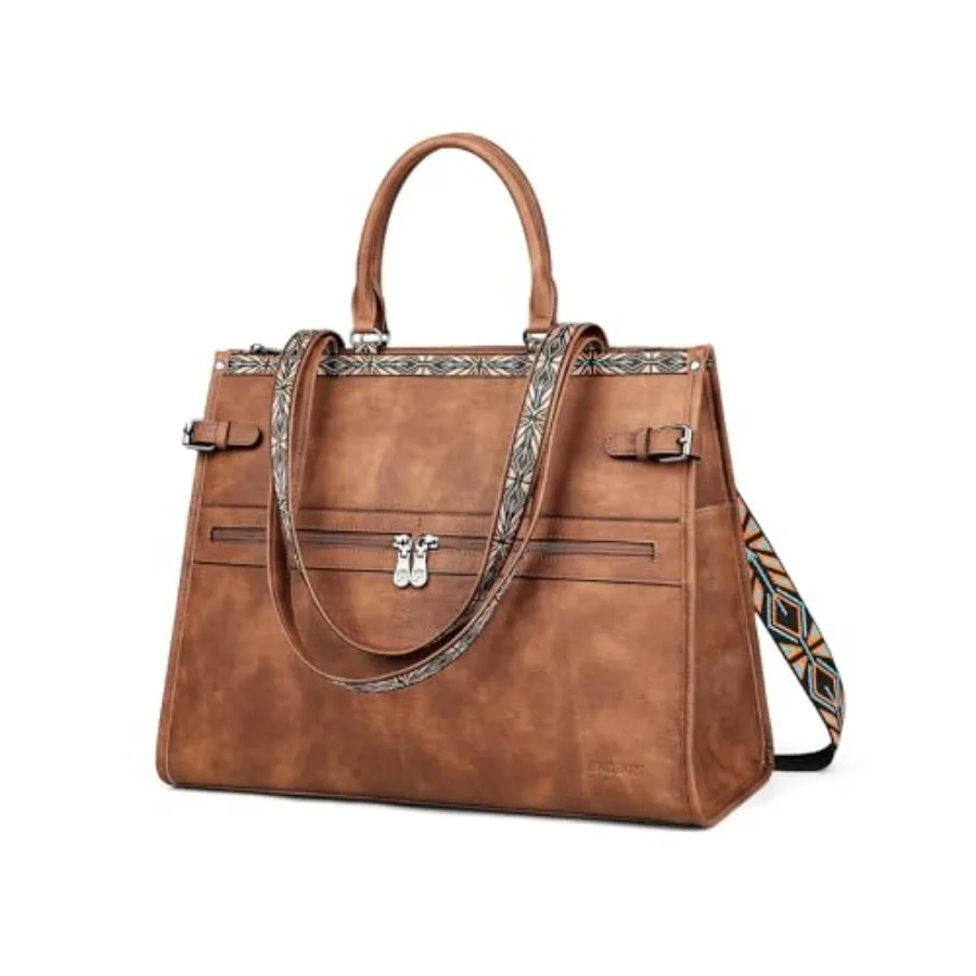 

Laptop Bag for Women Designer PU Leather Large Tote Bags Backpack Purses with 15.6 Laptop Compartment Shoulder Handbag