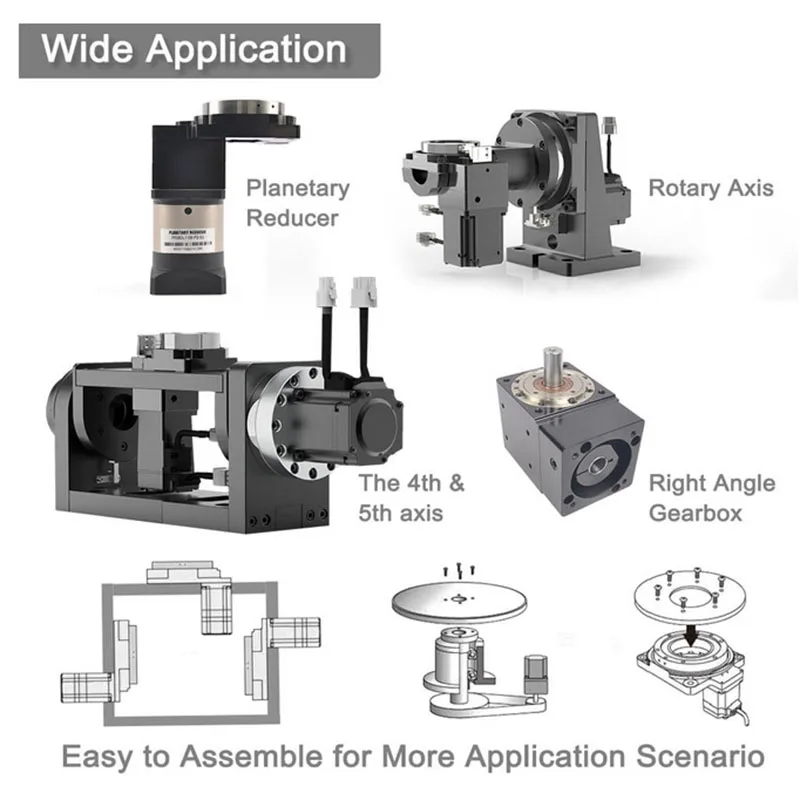 منصة دوارة مجوفة عالية الدقة لتحديد المواقع الدوارة لمحرك متدرج Nema23 استبدال محرك المحرك ومؤشر الكاميرا ﻿