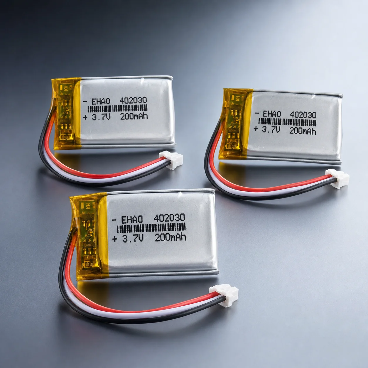 Rechargeable LiPo Battery 402030 3.7V 200mAh with JST 1.0mm 3-Pin Plug for Bluetooth Headset Smartwatch GPS
