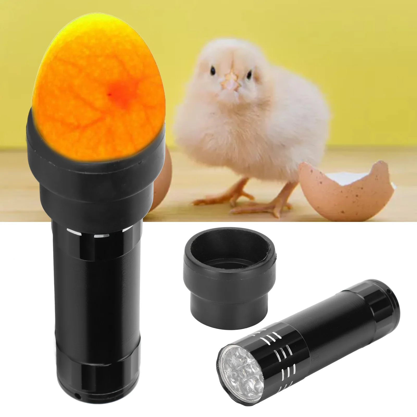 

Egg Candler Egg Candler Tester 9 Lamp Safe Cool Light Egg Candler with Lanyard for Chickens Geese Cranes Quails Ducks Black