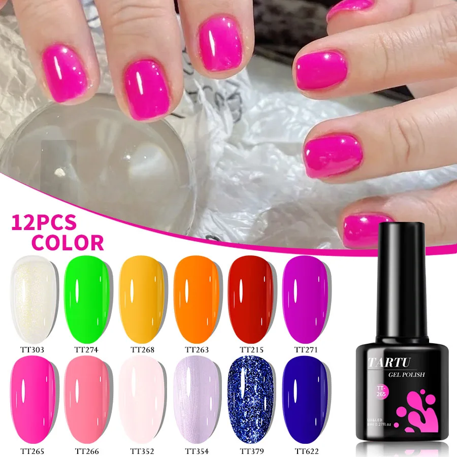 Cat Eye Gel-Nagellack-Set, 12 Stück, nackt, rosa, rot, blau, grün, braun, schwarz, Nagelgel, 12 Farben, semipermanentes Gel-Nagellack-Set, oben