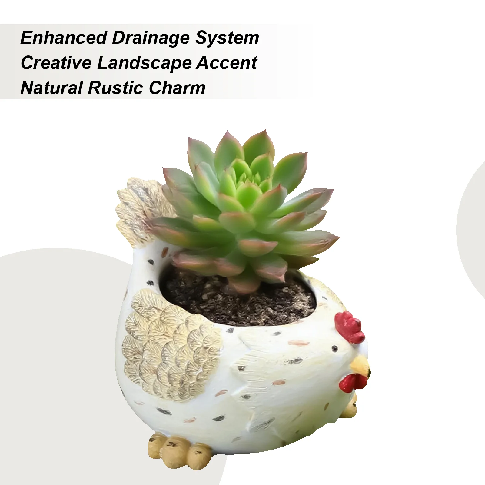 

Chicken Flower Pot Resin Chicken Flower Pots With Drainage Hole For Table Decorative Plant Planter For Desk Bedroom Windowsill