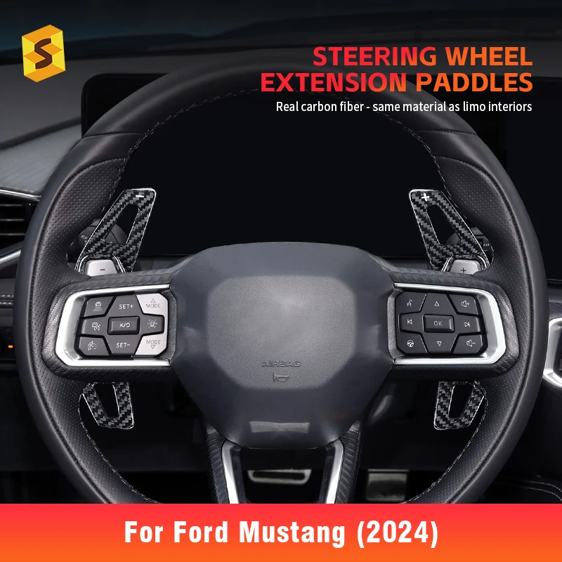 【2026 Hot Selling】Carbon Fiber Car Steering Wheel Extension Paddle Shifter for  Mustang GT S650 2024 Carbon Fiber Car Part