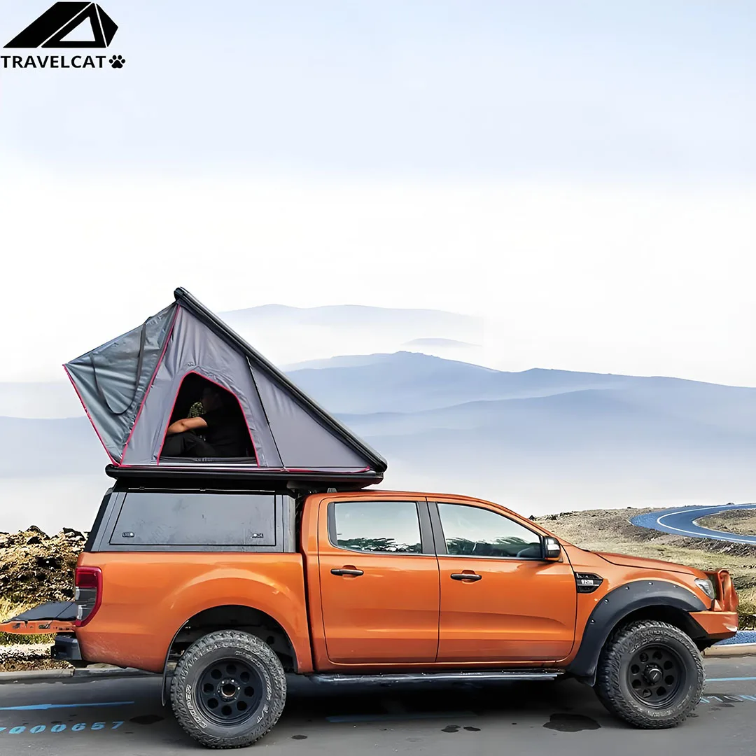 

Outdoor Large Space 2-3 Person Person Camping Waterproof Roof Aluminum Shell Car Rooftop Tent Hard Shell Roof Top Tent