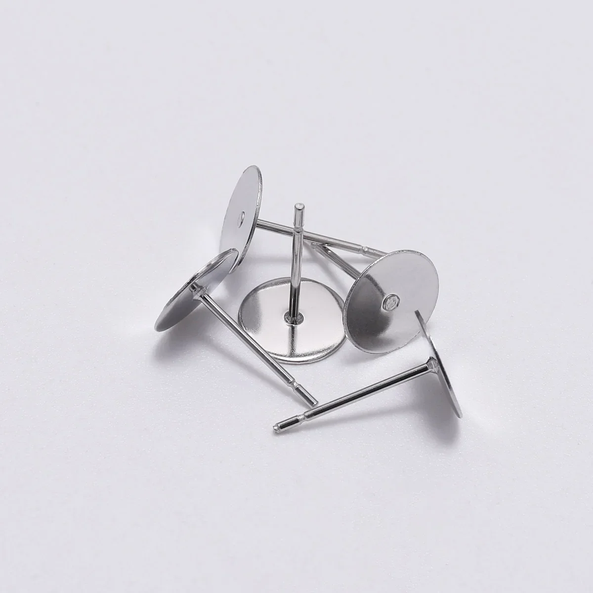 50/100pcs100g 3-12mm Stainless Steel Round Head Flat Bottom Ear Pins Earring Posts DIY Earring Findings Wholesale