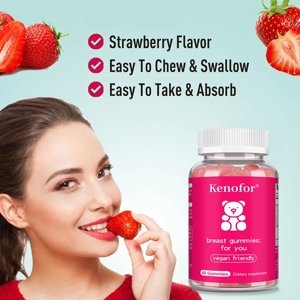 Breast Gummies for Women's Breast Development Breast Care Supports Hair Growth and Strength