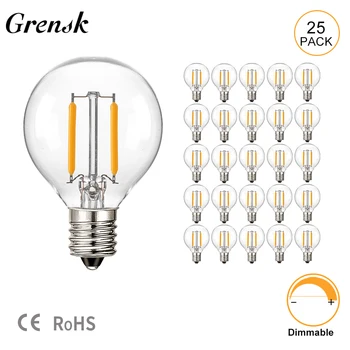 G40 Globe String Light เปลี่ยนหลอดไฟ E14 ฐานสกรู 1.5W LED หลอดไฟ 220V WARM White 2700K แก้วใส EDISON Ball โคมไฟ