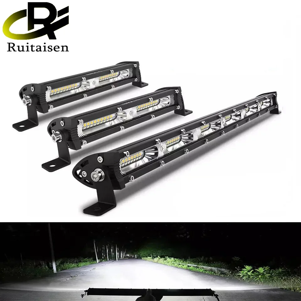 LED Strip Light Small Single Row Work Light Off-road Vehicle  Middle Net Spotlight Suitable for Off-road  Signal Light