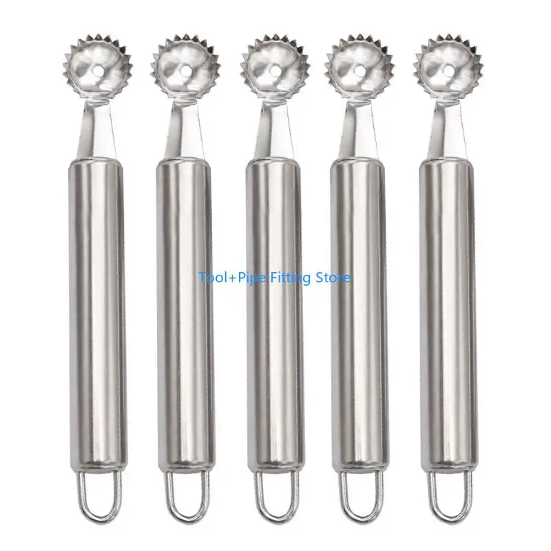F92B Set of 5 Fruit Stem Removers Tool Stainlesss Steels Strawberry Hullers Tomato Pullers Pineapples Cherry Tomato Corer