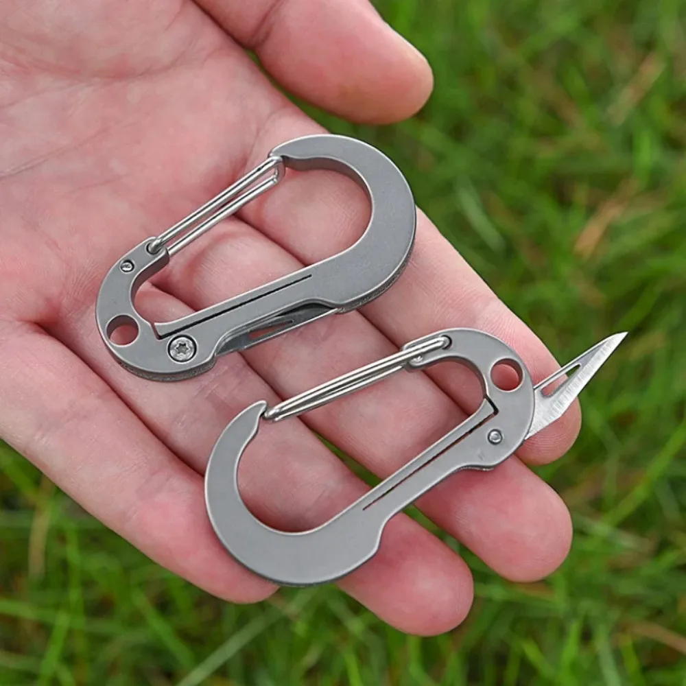 Titanium alloy Multi-tool Keychain Knife Mini edc Portable Knife outdoor fold Survive Self-defense fishing Carabiner Knife