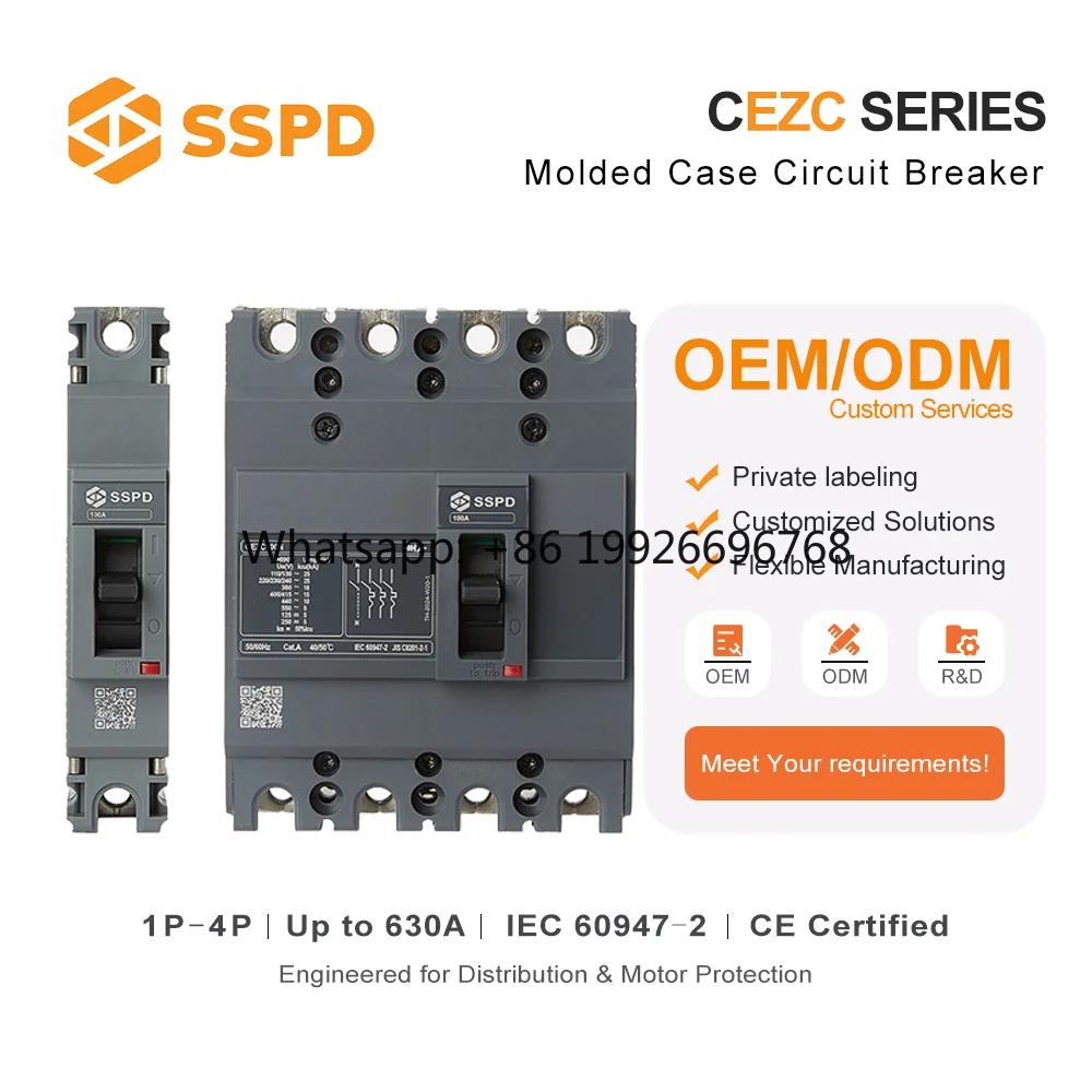 

Support Customization 4P 100A Mccb Moulded Case Circuit Breaker 4 Pole 690VAC