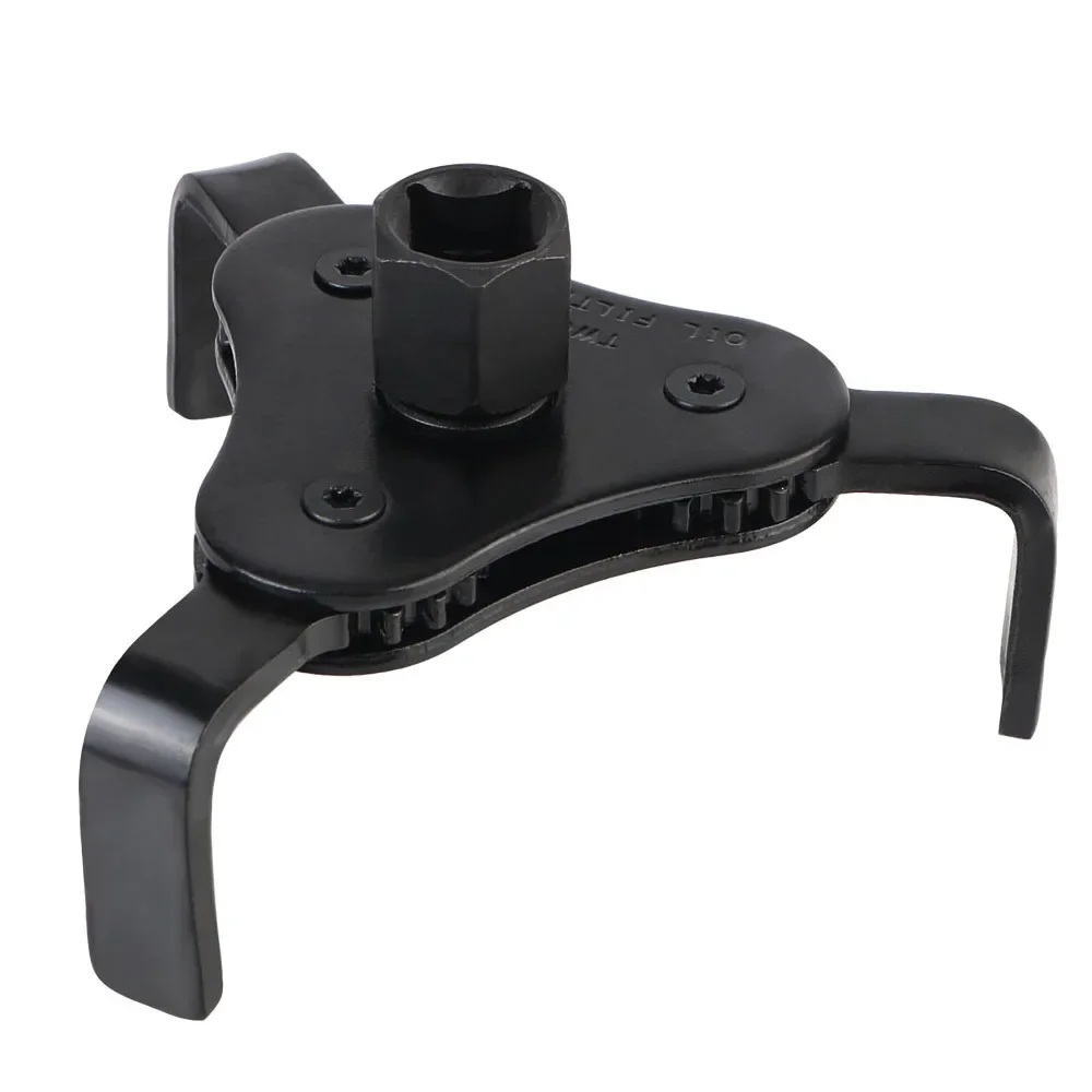 مفتاح ربط فلتر الزيت قابل للتعديل مع مفتاح إزالة فك 3 فكي من 2-1/2 بوصة إلى 4.5 بوصة مجموعة أدوات مفتاح ربط فلتر الزيت العالمي