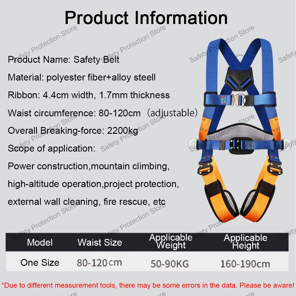 High Altitude Work Safety Harness Full Body Five-point Safety Belt Outdoor Climbing Training Construction Protective Equipment