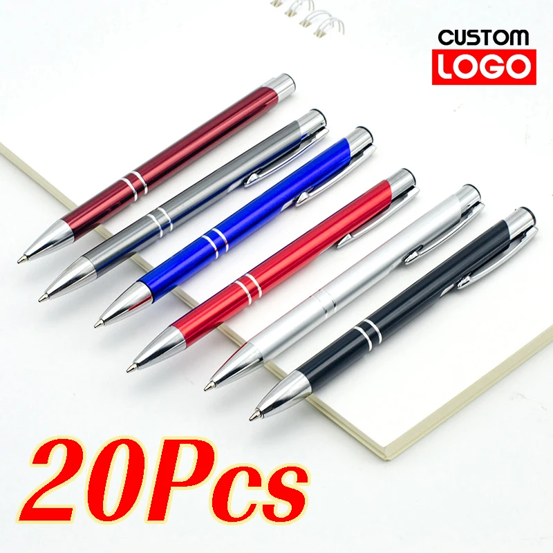 

20pcs/lot Hot Sell Custom Ballopint Pen Free Logo Metal Ball Pen Advertising Wholesale Personalized Pen for School