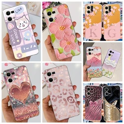 For Reno7 4G Phone Case Stylish Jelly Luxury Soft TPU Transparent Silicone Back Cases For Oppo Reno 7 CPH2363 Coque Letter Capas