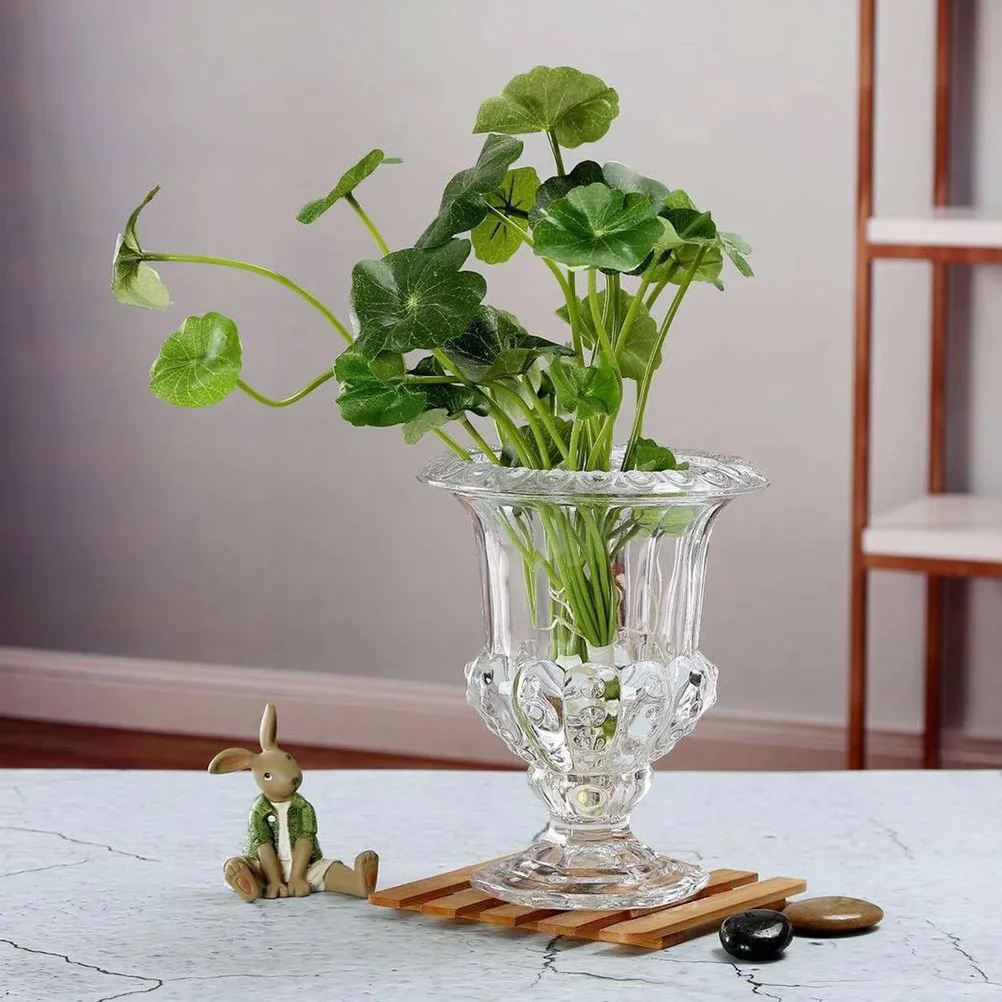 

1Pcs Retro Style Glass Vase Transparent Flower Arrangement Household Desktop Flower Planter Hydroponic Vase Creative