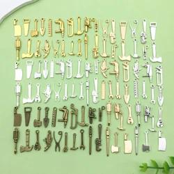 20/100pcs Tools Charms Alloy Saw, Wrench, Axe, Hammer Design Pendants for DIY Bracelet Necklace Jewelry Making Accessories