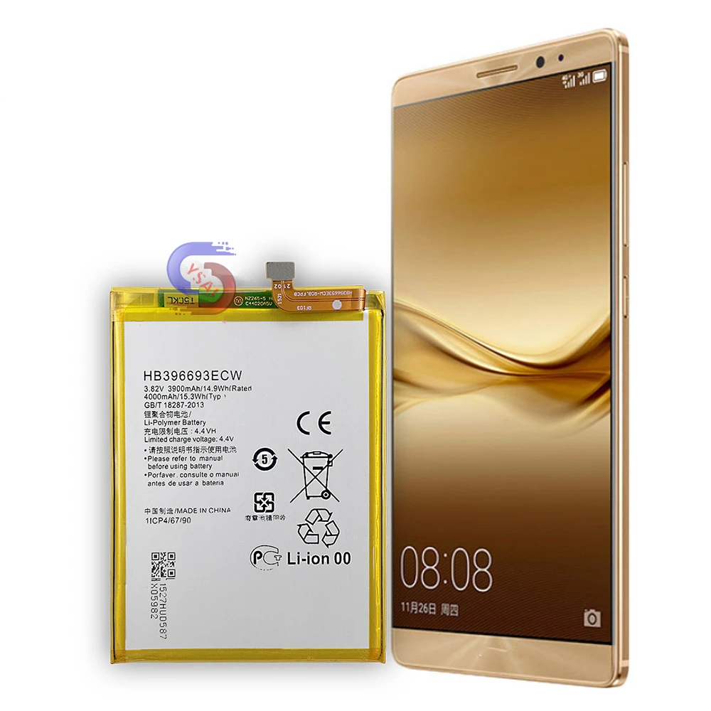 5 pièces nouveau pour Huawei Mate8 NXT-AL10/DL00/CL00/TL00 batterie de téléphone portable HB3966HauECW usine en gros