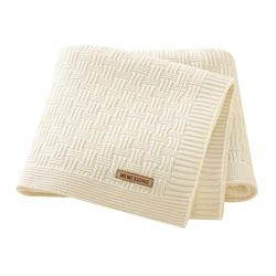 Baby Blankets Swaddle Wrap 90*70cm Newborn Netural Solid Color Knitted Stroller Basket Bedding Covers Stuff Portable All Seasons
