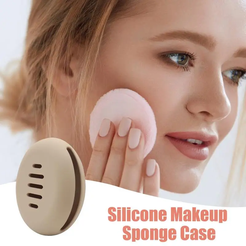 Makeup Sponge Holder Silicone Storage Holder Makeup Egg Breathable Makeup Sponge Carrying Case for Daily Use Travel Use