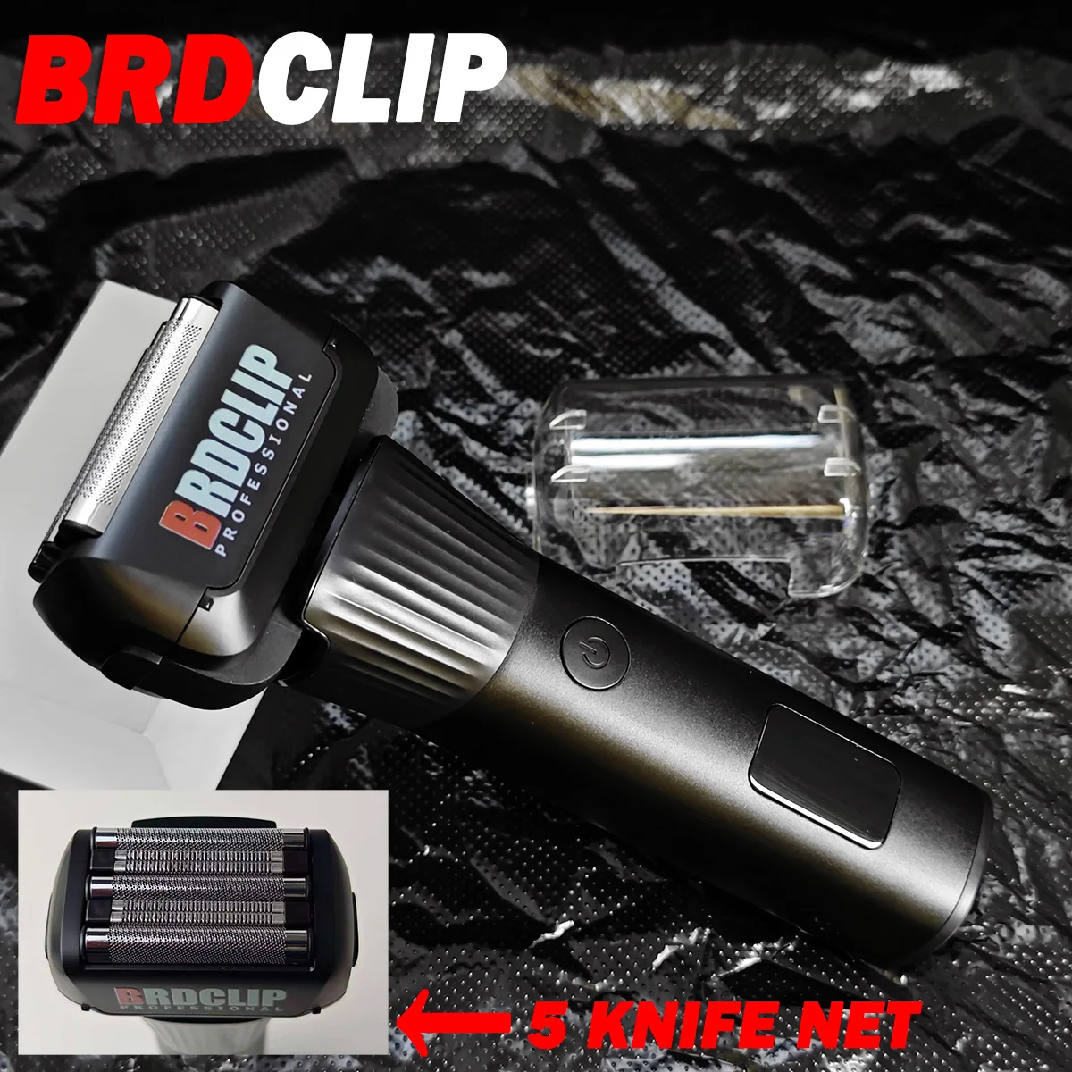 BRDCLIP FK705 7000RPM Professional Hair Clipper Trimmer Two Speed Adjustments LED Display Full Floating 5 Cutter Heads Shaver