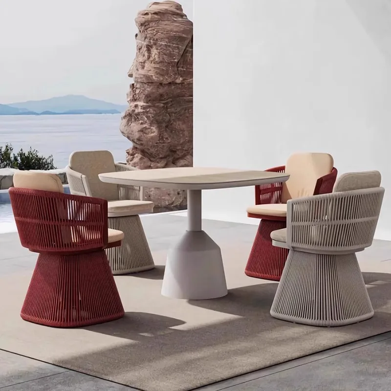 

Outdoor tables and chairs Garden woven rattan chairs Leisure garden Balcony Outdoor terrace Aluminum alloy leisure single rotati