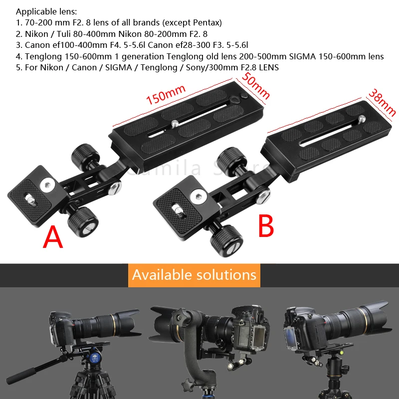 Telephoto Zoom Lens bracket for canon 100-400mm 28-300MM NIKON 80-400mm 300mm F2. 8 camera Arca-Swiss RRS Tripod ball head