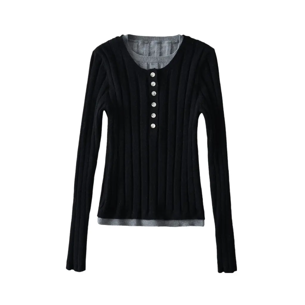 

Американский INS ретро приталенный свитер с длинными рукавами осень-зима однобортный комплект из двух предметов в тон, стиль снизу