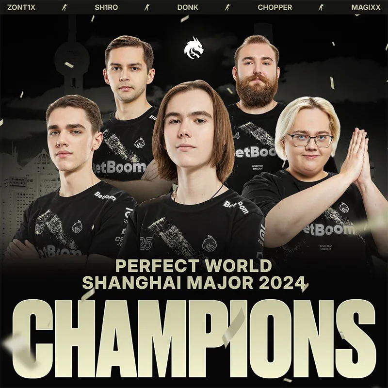 2024 Shang Hai Major Team Spirit New Team Uniform Donk Same Short-Sleeved T-Shirt Csgo Cs2 Game Peripheral Spirit Donk Fans Gift