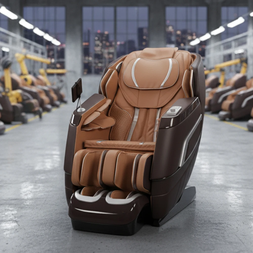 

NEW DESIGN 4D Luxury Full Body SL Track Zero Gravity Shiatsu Care Voice Control Heating Massage Chair