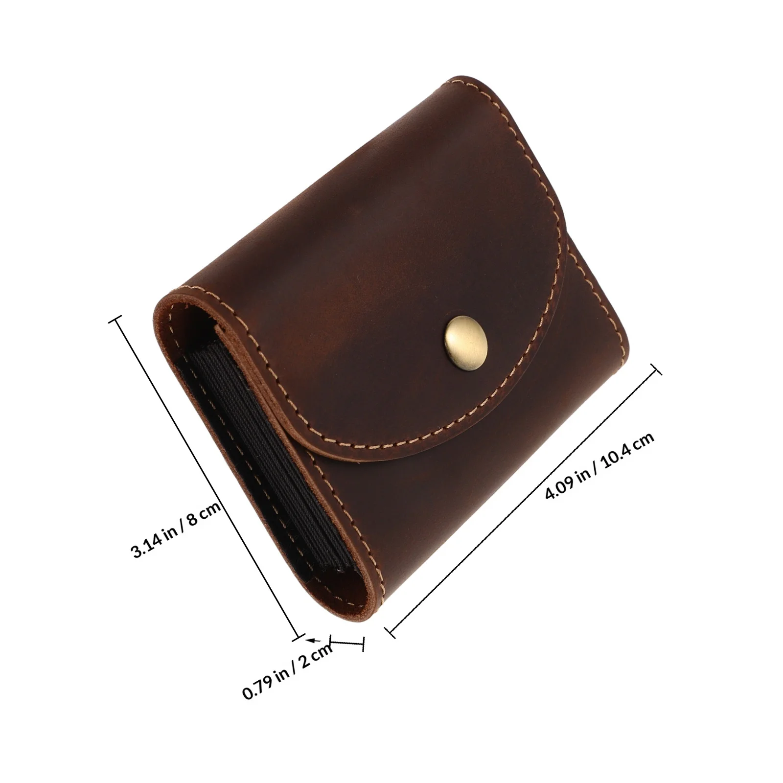Genuine Cowhide Men Card Holder with Multiple Slots Large Capacity Credit Card Case for Id Business Cards Snap Closure