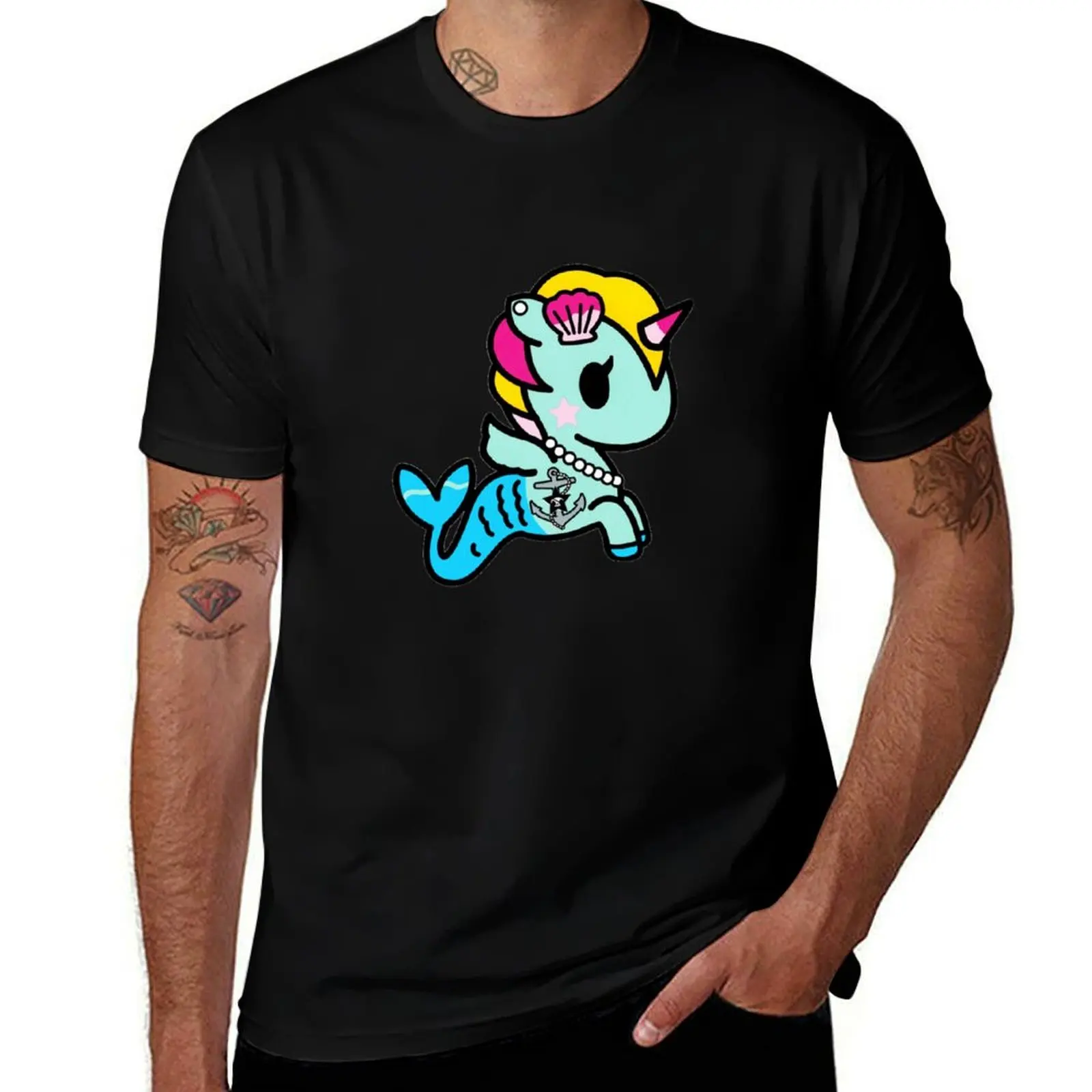 Tokidoki unicorno mermaid Sticker T-Shirt Large Size Breathable Tee T-Shirt