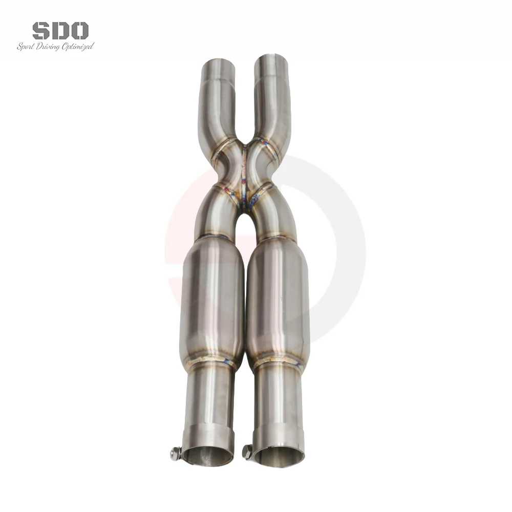 For SDO  Stainless Steel Mid Pipe for Maserati Gran Turismo GT M145 4.2L 4.7L 2007-2019 Exhaust X-Pipe with Resonator
