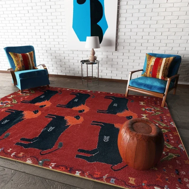 Retro Style Rugs for Bedroom Large Area Living Room Decoration Bohemia Carpet Fluffy Soft Study Rug Thick Plush Lounge Floor Mat
