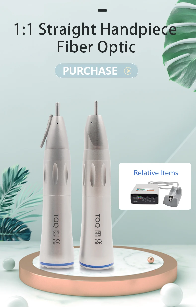 Dental 1:1 Straight Handpiece Inner Water Low Speed Handpiece Led Optical Fiber Dental Implant Tools