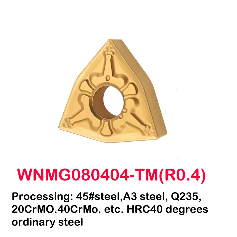 

YRFL 10PCS CNC Insert Peach-Shaped Outer Circle Turning Head WNMG 080404 08 TM MA PM MQ Stainless Steel Carbide Inserts