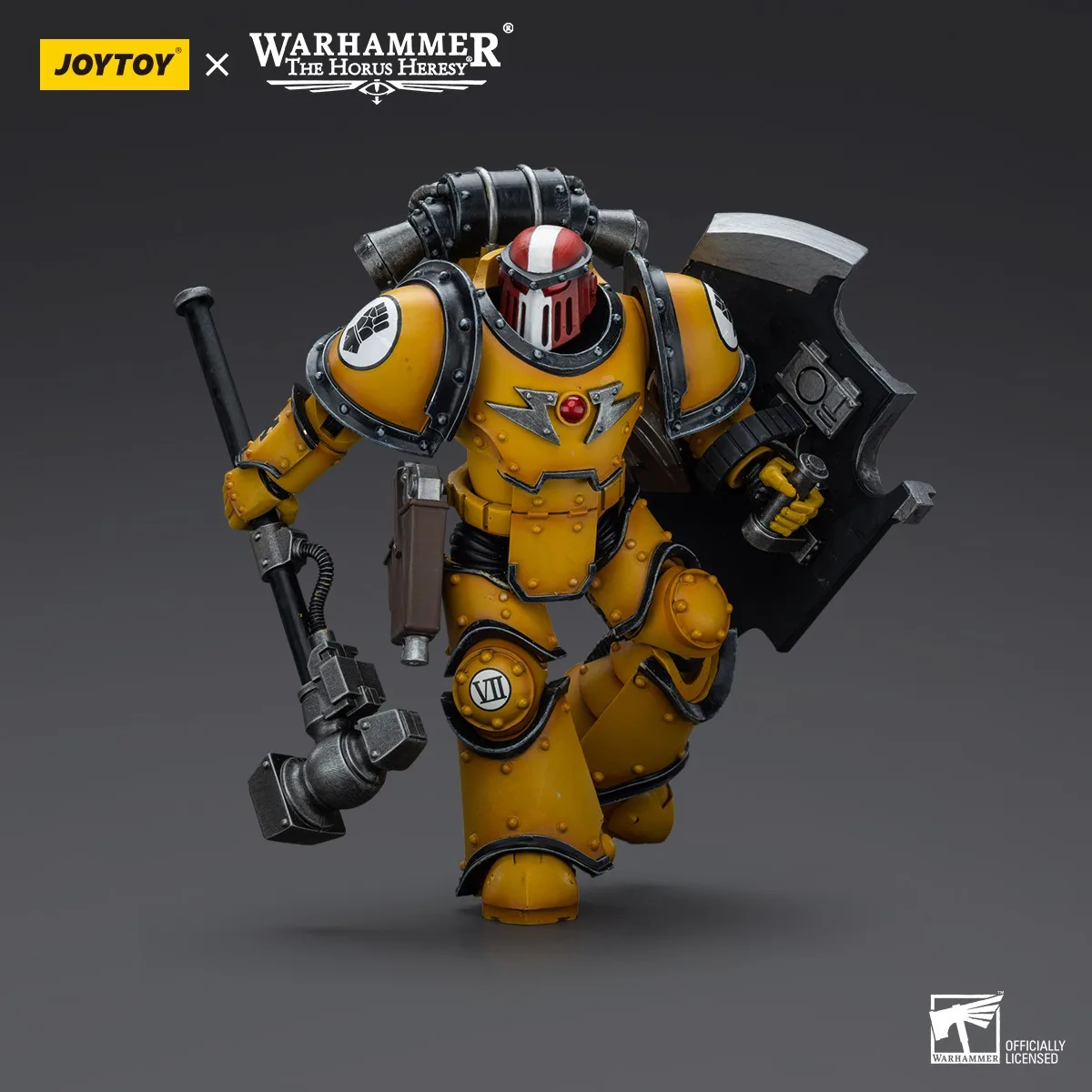 JOYTOY Warhammer 1/18 Action Figures Imperial Fists Mklll Breacher Legionaries Sergeant with Thunder Hammer Model Toy Boy Gifts